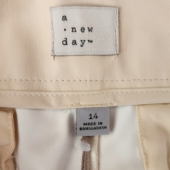 A New Day Faux Leather Ankle Pants - Size 14, NWT, neutral/ fall 😀 - Picture 2 of 16